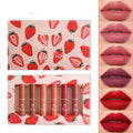 6pcs Strawberry Lip Gloss Set with Non-stick Cups